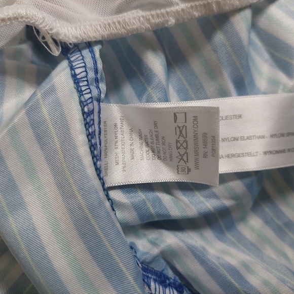 Beach Bros Blue White Green Swim Trunks Stripped Men's Medium - Picture 4 of 13